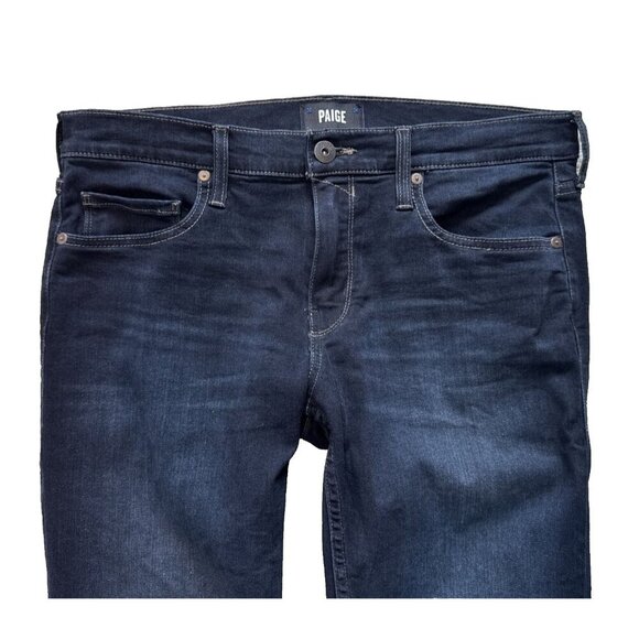PAIGE jeans womans 34 dark wash, like new, croft, inseam 32, low rise - Picture 3 of 13